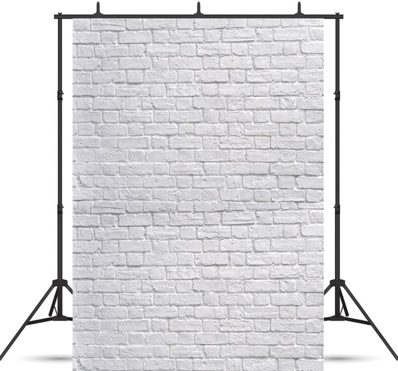 SJOLOON White Brick Wall Backdrop White Brick Photo Backdrop Thin Vinyl Photography Background Studio Prop 10931(5x7FT) - Image 2